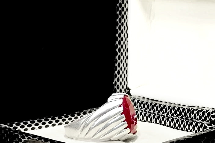 Ruby - Handmade Silver Ring