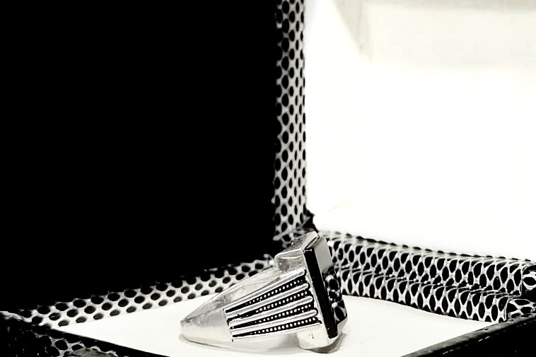 Graphite🔳 - Turkish Silver Ring