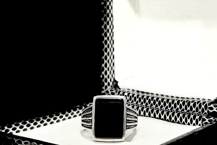 Graphite🔳 - Turkish Silver Ring