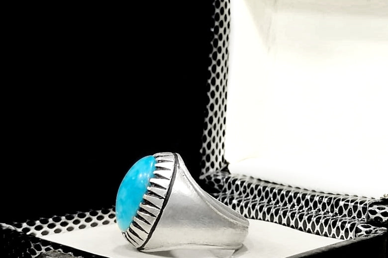 Ocean Blue 💦- Handmade Silver Ring