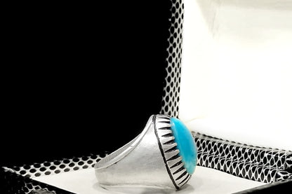 Ocean Blue 💦- Handmade Silver Ring