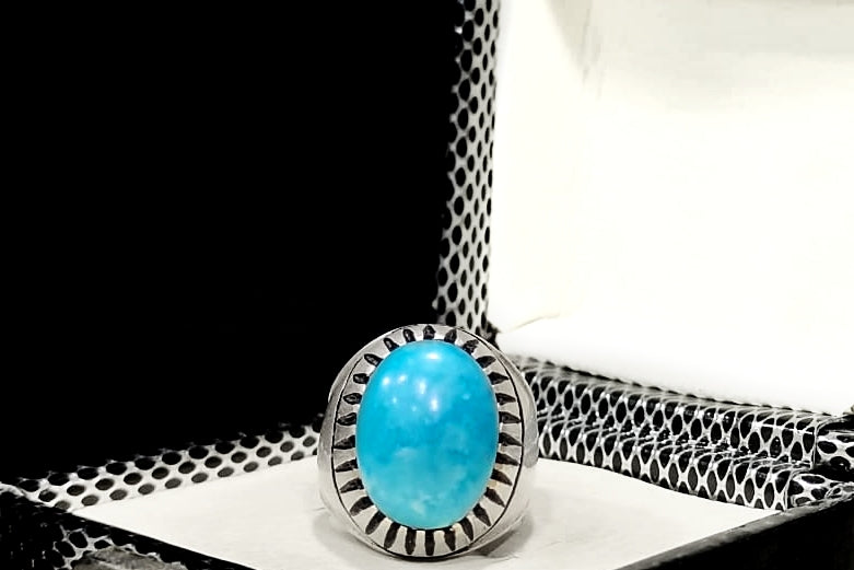 Ocean Blue 💦- Handmade Silver Ring