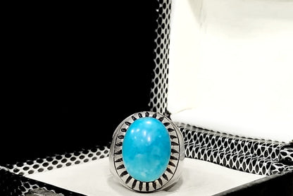 Ocean Blue 💦- Handmade Silver Ring